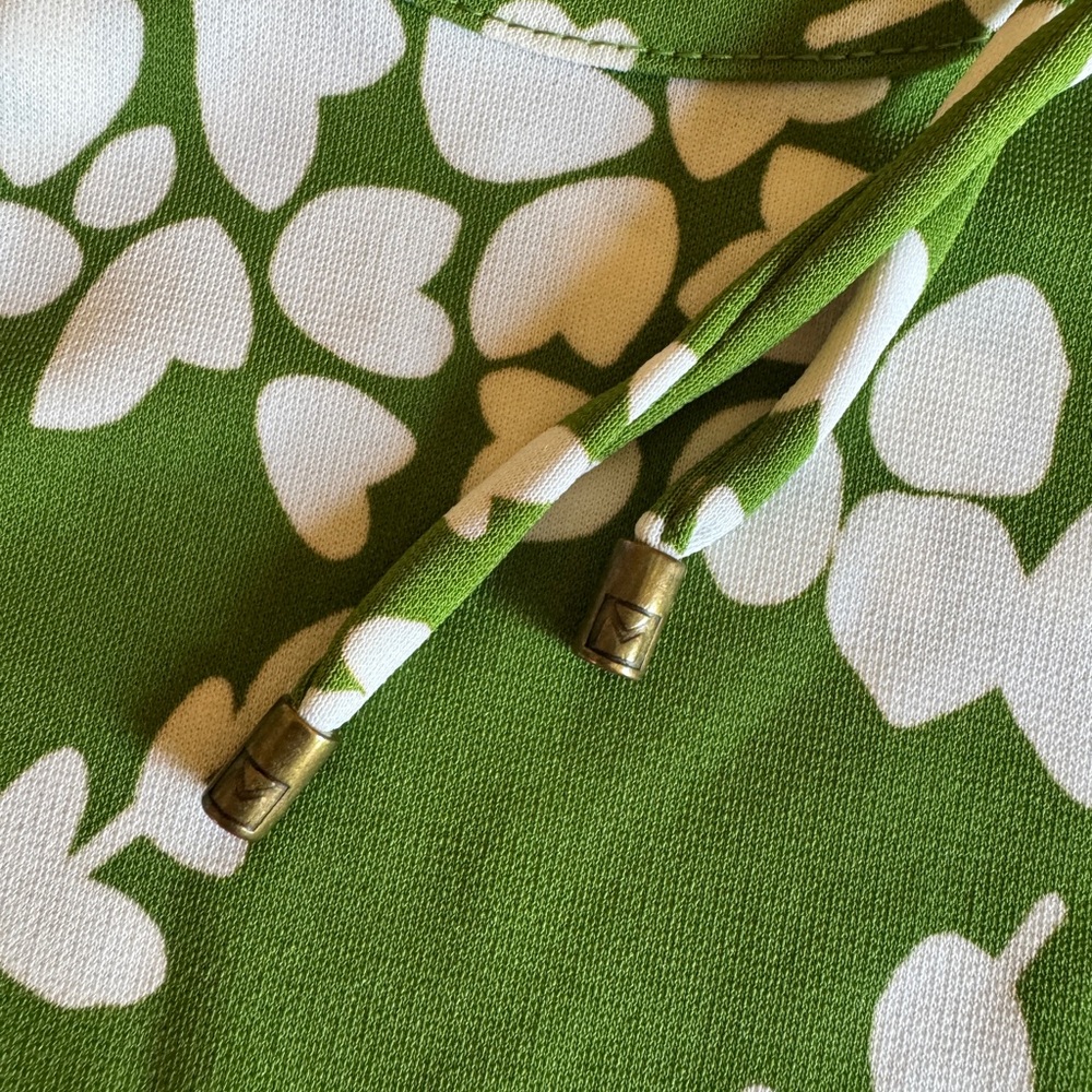 Michael Kors Top Sleeveless Kelly Green White Floral Side pull Scrunch Fitted M - Picture 7 of 11